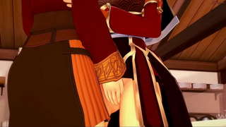 ���ందమైన elf జంట లెస్బియన్ సెక్స్ ముందు ఉపయోగించి ఒక strapon.